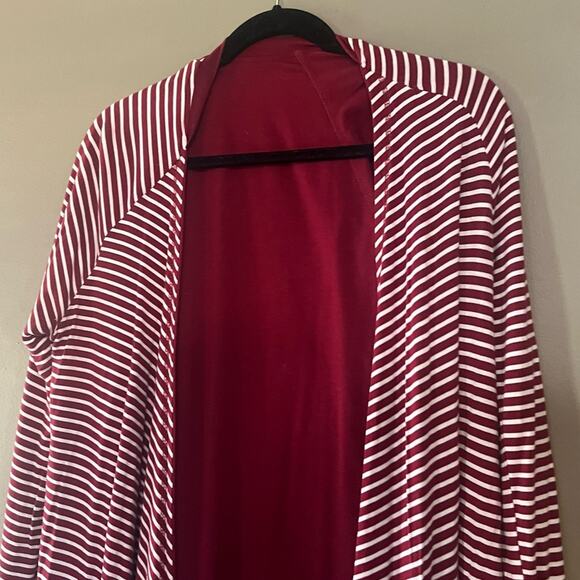 Market Spruce Women's Bold Red Reversible Waterfall Open Front Cardigan, Medium - Picture 8 of 8